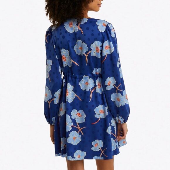 Draper James Kellie Babydoll Dress in Printed Dot Jacquard Sz S - Picture 2 of 6